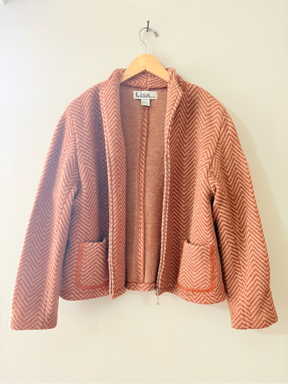 Rustic Chevron 100 % Wool cardigan